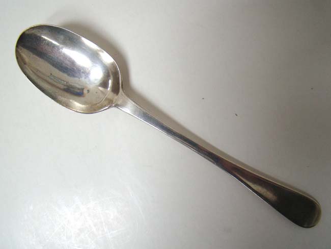 A late 18th century American Silver Tablespoon by William Kimberly of New York City circa 1792